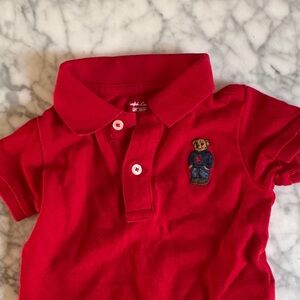 Ralph Lauren Kids Polo in Vibrant Red with Bear Embroidery